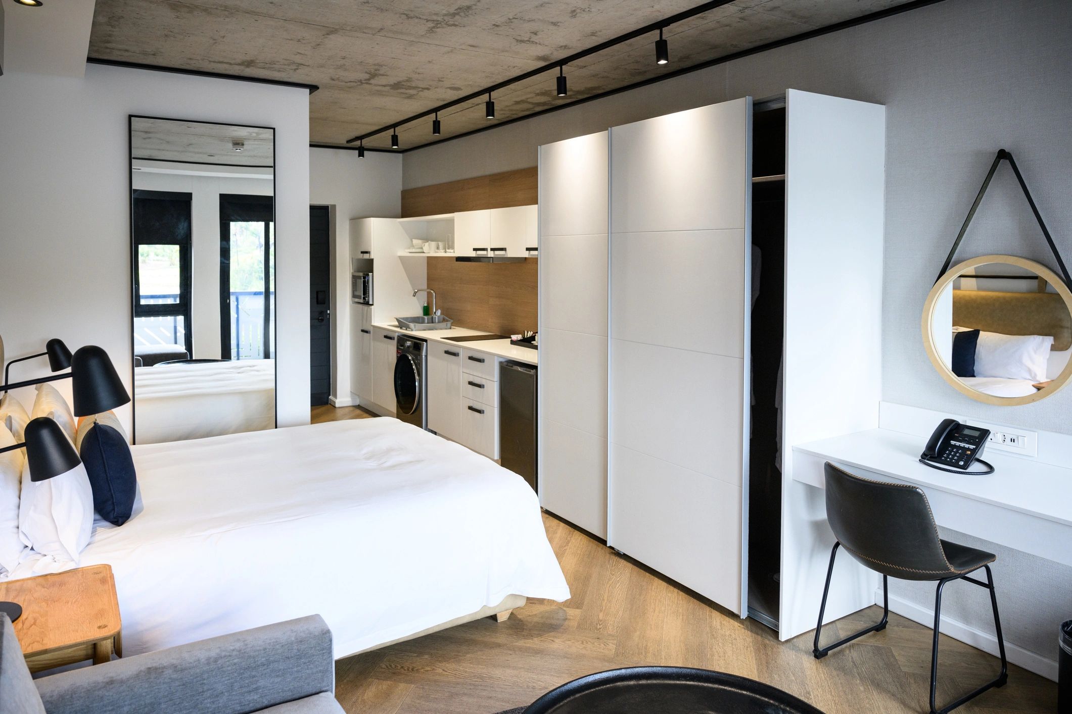 Open plan luxury apartment interior